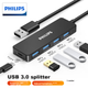 PHILIPS USB3.0 Hub, високошвидкісний розширювальний 4-портовий концентратор, п'ятивхідний адаптер-подовжувач для ноутбука з портом живлення Type-C, 1 метр - изображение 4