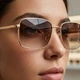 Солнцезащитные очки металлические унисекс коричневые линзы с UV400 защитой, очки от солнца прямоугольные для повседневной носки - изображение 9