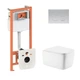 Готовое решение Qtap для ванной комнаты: подвесной унитаз Gemini Ultra Quiet 530х365х373+ комплект инсталляции Nest 4 в 1 (круглая - изображение 1