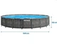 Каркасный бассейн Intex GreyWood Prism Frame Pool 549×122 см 24310 л круглый темно-серый с картриджным фильтр-насосом 5678 л/ч, стремянкой, подстилкой и тентом - изображение 5