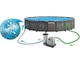 Каркасный бассейн Intex GreyWood Prism Frame Pool 549×122 см 24310 л круглый темно-серый с картриджным фильтр-насосом 5678 л/ч, стремянкой, подстилкой и тентом - изображение 7