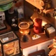 Румбокс конструктор NO.17 Cafe модель мини домик с LED подсветкой Robotime - изображение 4