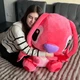 Большая мягкая плюшевая игрушка Стич Энджел розовая 95 см - изображение 6
