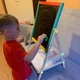 Доска обучающая деревянная двухсторонняя для детей 3 года и старше с полкой цветное дерево FK-1055 - изображение 10