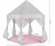Детская палатка шаттр 123x123x140 см для игр и отдыха серо-розовая Kruzzel FK-1040 - изображение 5