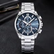 Мужские наручные часы Curren 8475 Silver Blue кварцевые с хронографом на металлическом браслете - изображение 1