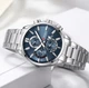 Мужские наручные часы Curren 8475 Silver Blue кварцевые с хронографом на металлическом браслете - изображение 3