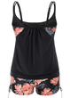 Женский купальник Hanna Nikole Tankini Plus Size 56 с утягивающим эффектом Черный (9484) - зображення 8