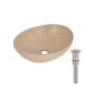 Раковина накладная Qtap Dove 415x340x140 мм, Beige, овальная, с донным клапаном QTDOV188SB49784 - изображение 1
