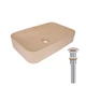 Раковина накладная Qtap Tern 610x350x135 мм, Beige, прямоугольная, с донным клапаном QTTER188SB49790 - изображение 1