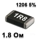 Резистор SMD 1.8R 1206 5% - 737228 - изображение 1