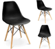 Кухонный стул полипропилен жесткий для дома 1 шт черный с натуральными ножками - изображение 2
