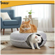 Лежанка для кота круглая с молнией 51x20 см для домашних животных PURLOV серый - изображение 6
