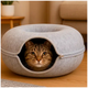 Лежанка для кота круглая с молнией 51x20 см для домашних животных PURLOV серый - изображение 8