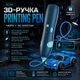 Бездротова 3D ручка Printing Pen 66-32A на акумуляторі 14 см з трафаретами дитяча розвиваюча іграшка набір - изображение 1