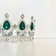 Корона на торт серебро с зеленым камешком 8см - изображение 2