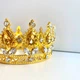 Корона на торт золото з золотим камінчиком 8см - зображення 2