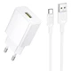 СЗУ Borofone BA111A Star QC3.0 15W (1USB-A) + кабель USB to Type-C White - изображение 1