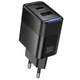 Мережевий зарядний пристрій HOCO CS112A Lounge PD30W+QC3.0 (1USB-A/1C) (Black) (254528) - зображення 1