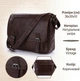 Сумка мессенджер через плечо мужская из натуральная кожи Vintage leather-14089 Коричневая - изображение 15