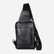 Сумка слинг через плечо мужская из натуральная кожи Vintage leather-14407 Черная - изображение 3