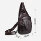 Сумка слинг через плечо мужская из натуральная кожи Vintage leather-14559 Коричневая - изображение 11