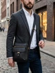 Сумка кросс боди через плечо мужская из натуральная кожи Vintage leather-14649 Черная - изображение 2
