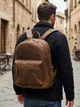 Рюкзак мужской из натуральной кожи вмещает формат А4 Vintage leather-14699 Коричневый - изображение 2