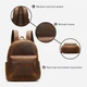 Рюкзак мужской из натуральной кожи вмещает формат А4 Vintage leather-14699 Коричневый - изображение 10
