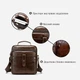 Сумка планшет через плечо мужская из натуральная кожи Vintage leather-14700 Коричневая - изображение 8