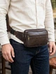 Сумка на пояс бананка мужская из натуральная кожи Vintage leather-14727 Коричневая - изображение 2