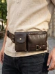 Сумка на пояс бананка мужская из натуральная кожи Vintage leather-14747 Коричневая - изображение 2
