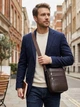 Сумка планшет через плечо мужская из натуральная кожи Vintage leather-14759 Коричневая - изображение 2