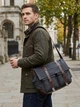 Сумка мессенджер через плечо мужская Vintage leather-20076 Черная - изображение 2