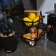 Корзина для фруктов двухъярусная большая вместимость для кухни черная углеродистая сталь Ruhhy FK-0931 - изображение 4