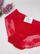 Хлопковые трусики-слипы с цветочным кружевом 8629, XL (ОБ 108-117), Красный - изображение 2