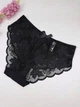 Кружевные слипы с бантом сзади 0783, 3XL (ОБ 120-130), Чёрный - изображение 4