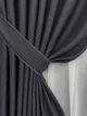 Комплект готовых штор VR-Textil Лен-блэкаут Лен Мешковина № 1161ш Графитовый 100х270см 2 шт (31-458) - изображение 5