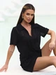 Трикотажный летний костюм олд мани с шортами и футболкой поло ISSA PLUS 15761 S черный (issa2007682842957) - изображение 4