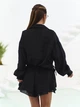 Легкий костюм двійка з шортами та широкою зіп сорочкою casual ISSA PLUS 15808 S чорний (issa2007682843213) - зображення 3