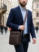 Сумка планшет через плечо мужская из натуральная кожи Vintage leather-14991 Коричневая - изображение 2