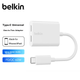 Хаб BELKIN Type-C розширювальний із зарядкою 60Вт, для авто/мобільний, F7U081, білий - зображення 4