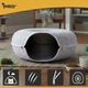 Лежанка для кота круглая с туннелем для отдыха 51x20 см серый PURLOV FK-0519 - зображення 7