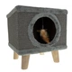 Когтеточка домик с лежанкой для кошек с игрушкой 32х32х38 см серый Purlov FK-2477 - зображення 3