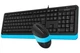 Комплект A4Tech Fstyler Sleek Multimedia Comfort F1010, Black/Blue, клавіатура+миша, USB - зображення 4