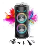 Переносная музыкальная колонка 60Вт 40х17см с Bluetooth и микрофоном Акустика с аккумулятором 1500 мА·ч Led подсветкой и пультом - изображение 10