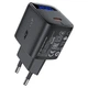 Сетевое зарядное устройство AceFast A113 PD20W GaN с LED-дисплеем (Type-C, QC4, PD3.0). Black - изображение 1