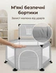 Манеж детский игровой складной с дверцей и сетчатыми стенками, загородка-барьер для дома и путешествий, серый 130х110х65 см - изображение 2
