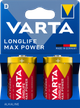 Батарейки VARTA LONGLIFE MAX POWER LR20/D, 1,5 В, 2 шт. - зображення 2