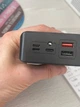 Павербанк 30000 mAh чорний Power Bank з ліхтариком LED-дисплей 2xUSB Type-C Lightning Micro-USB зовнішній акумулятор для телефону планшета - зображення 4